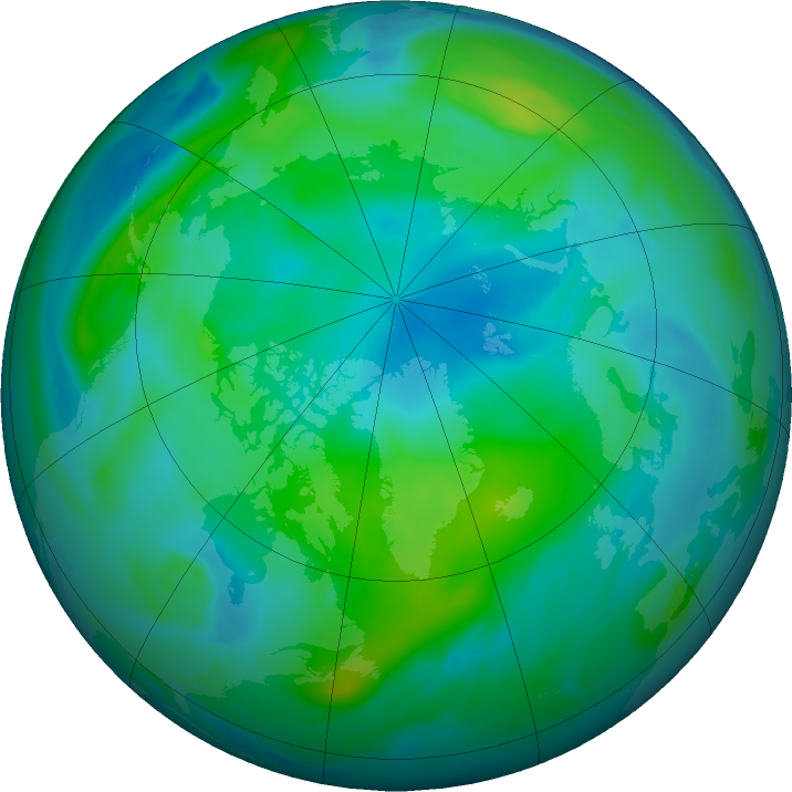 Arctic ozone map for 13 September 2019